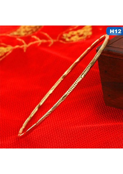 H12 Retro Tarzı Trendy Altın Renkli Bilezik Kadınlar Için Bilezikler Daire Metal Tel Hint Bileklik Takı Parti Hediyeleri (Yurt Dışından)