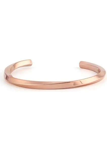 16CM-18CM Tarzı Altın Gül Paslanmaz Çelik C Şekilli Bileklik Bileklik Moda Titanyum Çelik Manşet Bileklik Kadınlar Için Tip C Bükülmüş Bileklik Bileklikler Ens (Yurt Dışından)