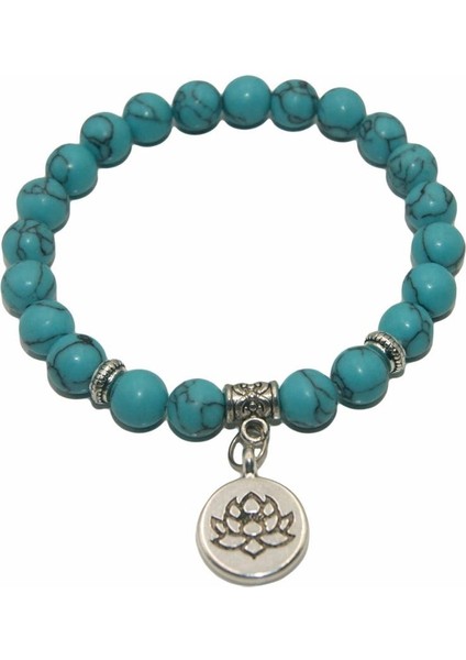 Göl Mavi Turkuaz Doğal Taş Lotus Buda Boncuk Ametist Akik Lapis Lazuli Kaplan Gözü Turkuaz Bilezik Kadın Erkek Yoga Bilezik Femme (Yurt Dışından)