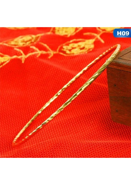 H09 Retro Tarzı Trendy Altın Renkli Bilezik Kadınlar Için Bilezikler Daire Metal Tel Hint Bileklik Takı Parti Hediyeleri (Yurt Dışından)