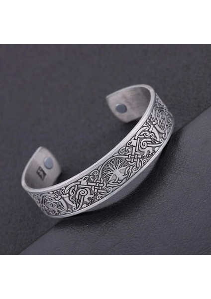 Altın Gül Yüksek Li Romantik Viking Bilezik Sonsuz Aşk Düğüm Hayat Ağacı Kuş Manşetleri Erkekler ve Kadınlar Açık Bilezik Takı Hediye (Yurt Dışından)