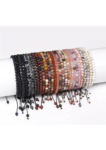 Ayarlanabilir Stil 36. Malakit Ayarlanabilir 4 mm Taş Boncuk Bilezik Kadınlar Için Doğal Akik Jaspers Onyx Lapis Lazuli Yeni Yıl Hediye Takı Için Dokuma Bilezik (Yurt Dışından) fiyatları