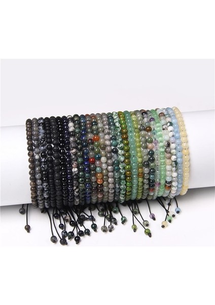 Ayarlanabilir Stil 36. Malakit Ayarlanabilir 4 mm Taş Boncuk Bilezik Kadınlar Için Doğal Akik Jaspers Onyx Lapis Lazuli Yeni Yıl Hediye Takı Için Dokuma Bilezik (Yurt Dışından) modelleri