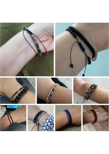 Ayarlanabilir Stil 36. Malakit Ayarlanabilir 4 mm Taş Boncuk Bilezik Kadınlar Için Doğal Akik Jaspers Onyx Lapis Lazuli Yeni Yıl Hediye Takı Için Dokuma Bilezik (Yurt Dışından) fırsatları