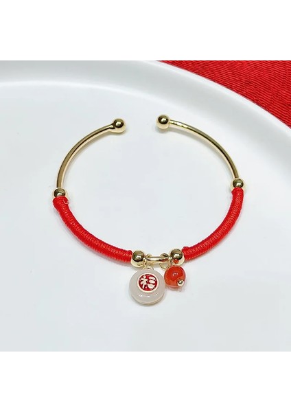 8 Mutluluk Tigerfishlockgourd Charms Şanslı Zengin Kırmızı Iplik Halat Altın Kaplama Manşet Bilezik Kadınlar Için Bilezik Kadın Kadın Yeni Yıl Hediyeleri YBR623 (Yurt Dışından)