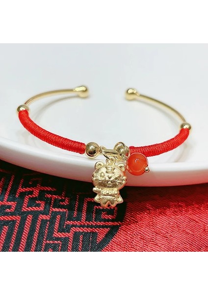 8 Mutluluk Tigerfishlockgourd Charms Şanslı Zengin Kırmızı Iplik Halat Altın Kaplama Manşet Bilezik Kadınlar Için Bilezik Kadın Kadın Yeni Yıl Hediyeleri YBR623 (Yurt Dışından)