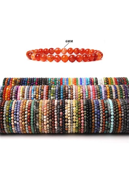 23CM Tarzı 39.harita Taşı 6 mm Doğal Taş Çeşitli Renkler Boncuklu Bilezikler Kadın Erkek Kuvars Akik Garnet Sunstone El Yapımı Bileklik Takı (Yurt Dışından) fırsatları