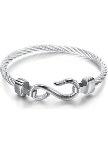 Gümüş Rengi Üç Renkli Titanyum Çelik Bilezik Kancalar Moda Takı Infinity Aşk Charm Bilezikler Kadınlar Için Bilezikler (Yurt Dışından)