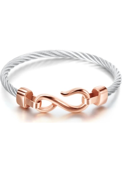 Gümüş Rengi Üç Renkli Titanyum Çelik Bilezik Kancalar Moda Takı Infinity Aşk Charm Bilezikler Kadınlar Için Bilezikler (Yurt Dışından) indirimleri