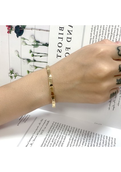 BR8205-GÜL Altın Yüksek Moda Paslanmaz Çelik Takı Altın Sadelik Geometri Metal Bambu Ortak Bilezik ve Bilezikler Kadınlar Için Kız Hediye (Yurt Dışından) modelleri