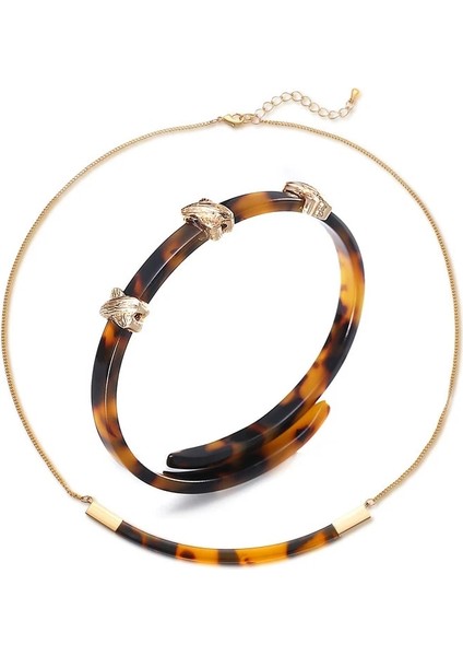 Kolye Vintage Kaplumbağa Kabuğu Manşet Akrilik Bilezik Kadınlar Için Trendy Leopar Geometrik Yuvarlak Reçine Bilezikler Hediyeler Charm Düğün Takı (Yurt Dışından)