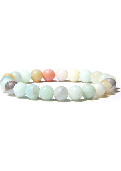23CM Tarzı Amazonit Erkekler Bilezikler Doğal Şifa Enerji Kaplan Gözü Bilezik Cilalı Lapis Lazuli Boncuk Bileklik Elastik Pulsera Kadın Takı (Yurt Dışından)