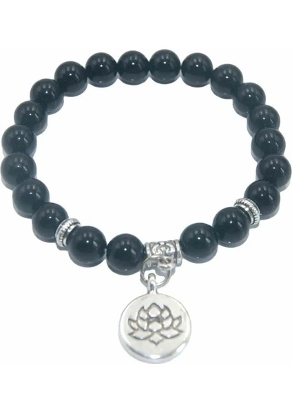 Platin Kaplama Doğal Taş Lotus Buda Boncuk Ametist Akik Lapis Lazuli Kaplan Gözü Turkuaz Bilezik Kadın Erkek Yoga Bilezik Femme (Yurt Dışından)