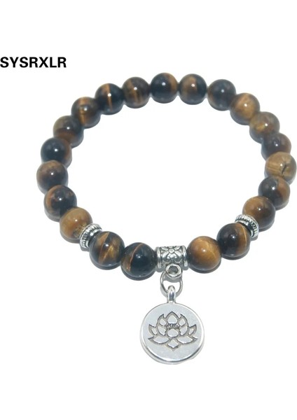 Platin Kaplama Doğal Taş Lotus Buda Boncuk Ametist Akik Lapis Lazuli Kaplan Gözü Turkuaz Bilezik Kadın Erkek Yoga Bilezik Femme (Yurt Dışından) fırsatları