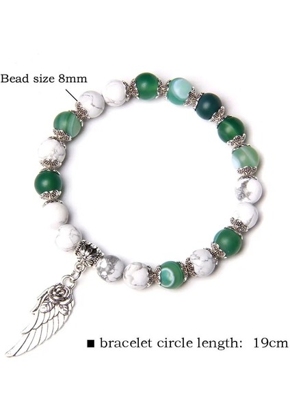 21CM Tarzı Pembe Aventurin El Yapımı Gümüş Renk Gül Melek Kanadı Kolye Bilezik Doğal Pembe Kuvars Kristal Boncuk Charm Bilezik Kadınlar Romantik Takı (Yurt Dışından) modelleri