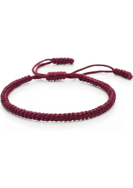 Kırmızı Gül Renkli Halat Şanslı Knot Bilezikler Kadın Erkek Charm Dokuma El Yapımı Bilezik Örgülü Ayarlanabilir Boyut Budizm Takı Pulseras (Yurt Dışından) modelleri