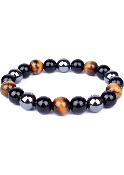 10 mm Tarzı No.15 Boyutu Kaplan Gözü ve Hematit Bilezikler Erkekler Kadınlar Için Doğal Obsidyen Boncuk Bilezikler Koruma Manyetik Sağlık Takı Pulsera (Yurt Dışından) fiyatları