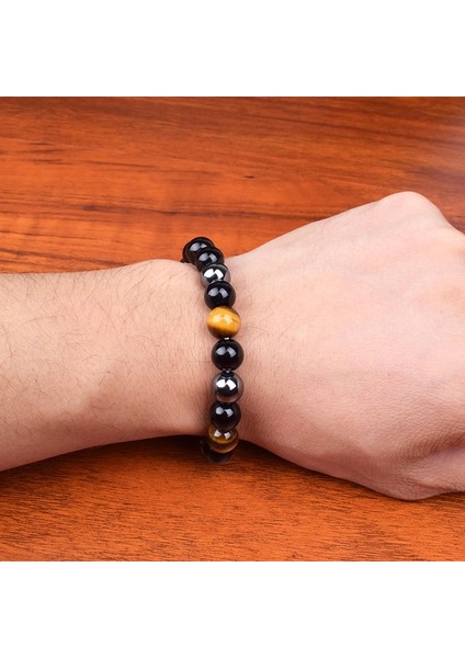 10 mm Tarzı No.15 Boyutu Kaplan Gözü ve Hematit Bilezikler Erkekler Kadınlar Için Doğal Obsidyen Boncuk Bilezikler Koruma Manyetik Sağlık Takı Pulsera (Yurt Dışından) modelleri