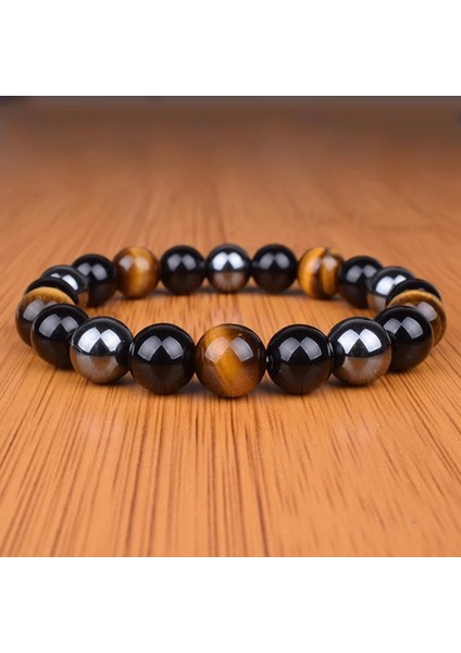 10 mm Tarzı No.15 Boyutu Kaplan Gözü ve Hematit Bilezikler Erkekler Kadınlar Için Doğal Obsidyen Boncuk Bilezikler Koruma Manyetik Sağlık Takı Pulsera (Yurt Dışından) fırsatları