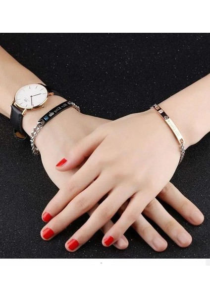 Stil 1 2 Adet Bilezikler Set Onun Kraliçesi Onun Kralı Onun Güzelliği Onun Canavarı Onun Prensi Onun Prenses Taç Çift Çifti Bileklik Moda Takı Hediye (Yurt Dışından)
