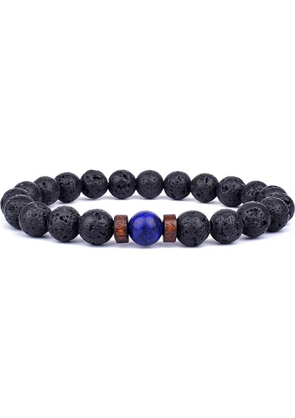 M-19CM Stili H Volkanik Taş Bilezik Erkekler Için Lav Ahşap 8mm Boncuk Bilezik Tibet Buda Bilek Zinciri Kadın Erkek Takı Hediye Yeni Bilezikler (Yurt Dışından)