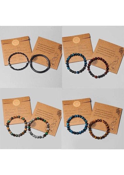 23CM Tarzı Kaplan Gözü 12 Erkekler Bilezik 8mm Doğal Hematit Kaplan Gözü Boncuk Claack Şifa Taş Bilezikler Çift Yeni Yıl Hediyesi Için Pulsera De Hombre (Yurt Dışından)