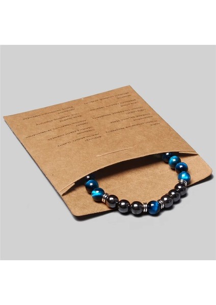 23CM Tarzı Kaplan Gözü 12 Erkekler Bilezik 8mm Doğal Hematit Kaplan Gözü Boncuk Claack Şifa Taş Bilezikler Çift Yeni Yıl Hediyesi Için Pulsera De Hombre (Yurt Dışından)