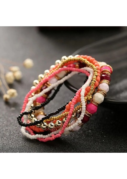 Açık Mavi Et Four Seasons Bohem Çok Katmanlı Boncuklu Takı ve Kadın Lastikli Bileklik Yeni (Yurt Dışından) fiyatları