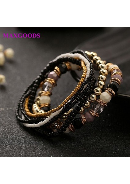 Açık Mavi Et Four Seasons Bohem Çok Katmanlı Boncuklu Takı ve Kadın Lastikli Bileklik Yeni (Yurt Dışından) modelleri