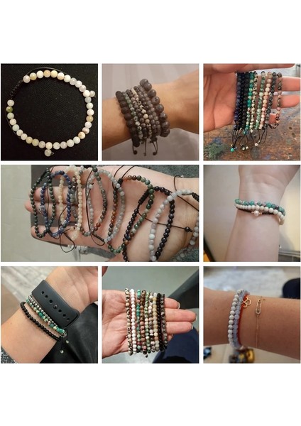 Lapis Lazuli 4mm Doğal Taş Boncuk Örgülü Bilezik Küçük Yuvarlak Labradorit Lava Agat Bilezik Kadın Erkek El Yapımı Bilezik Yoga Takı (Yurt Dışından) modelleri