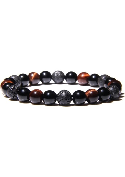 21CM Tarzı No.25 Boyutu Yüksek Li Doğal Taş Kaplan Gözü Boncuk Charm Bilezik 8mm Hematit Boncuklu Yoga Enerji Bilezik Kadın Erkek Takı Hediyeler Için (Yurt Dışından)