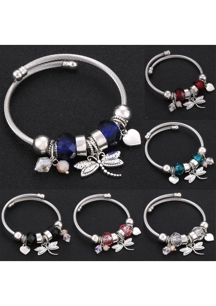 0041PK Dragonfly Love Trendy Elastik Metal Boncuk Bilezik Takı 6 Renk Yılan Zincir Bilezik Boncuklu Bilezik Fit Takı (Yurt Dışından) modelleri