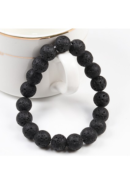 8mm Kaplan Gözü Doğal Taş mm Boncuk Kaplan Gözü Bilezik Klasik Erkek Kadın Buda Siyah Lava Bilezikler Minimalist Yoga Meditasyon Takı (Yurt Dışından) fırsatları