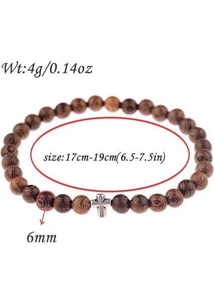 6mm Sıcak Erkekler Doğal Ahşap Boncuk Çapraz Bilezikler Oniks Meditasyon Tespih Bilezik Kadınlar Ahşap Yoga Takı Homme (Yurt Dışından)