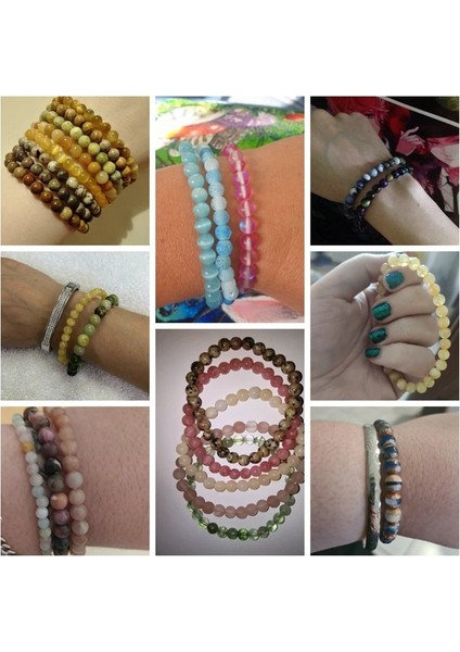 19CM Tarzı 30. Eski Topaz 6 mm Doğal Taş Çeşitli Renkler Boncuklu Bilezikler Kadın Erkek Kuvars Akik Garnet Sunstone El Yapımı Bileklik Takı (Yurt Dışından) modelleri