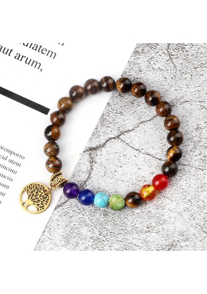 Oniks Altın Sıcak 7 Çakra Hayat Ağacı Bilezikler Doğal Taş Reiki Şifa Engry Boncuk Bilezik Kadın Erkek Yoga Bilezik Meditasyon Takı Hediye (Yurt Dışından) modelleri
