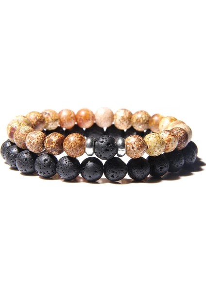 23CM Tarzı 40 Howlite 6mm Et Çiftler Mesafe Bilezikler Erkek Siyah Lav Taş Boncuk Bilezik Dişi Ahşap Boncuk Charm Bilezikler Kadın Erkek Bilezik (Yurt Dışından) modelleri