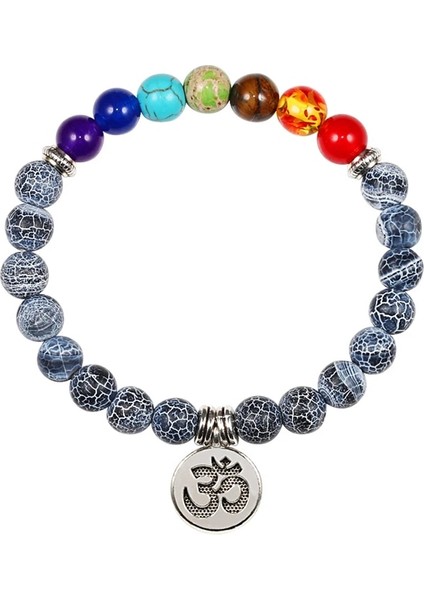 Blk Yıpranmış P Doğal Taş Kaplan Gözü 7 Çakra Bilezik ve Bilezikler Yoga Denge Boncukları Buda Namazı Elastik Bilezik Erkekler Pulseira Masculina (Yurt Dışından)