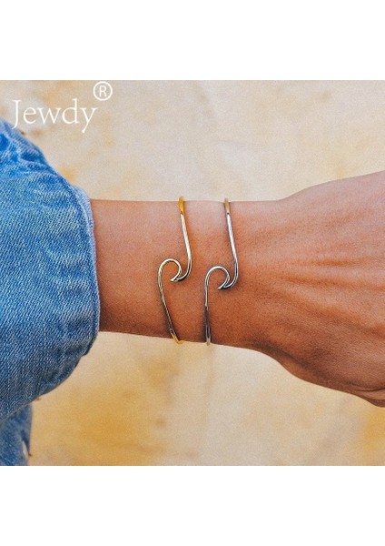 Gümüş Bilezik Jewdy Vintage Açılış Dalga El Bileklik Bileklik Kadın Moda Örgü Halat Zincir Charm Manşet Ayarlanabilir Kızlar Dıy Hediyeler (Yurt Dışından) fiyatları