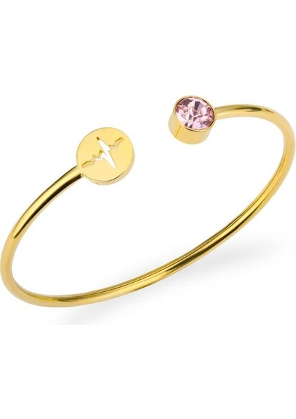 Gümüş Tarzı Ekim Paslanmaz Çelik Kalp Atışı Kardiyogram Bilezikler Kadınlar Için Kristal Birthstone Açık Manşet Bileklik Stetoskop Takı Hemşire Için Hediyeler (Yurt Dışından)