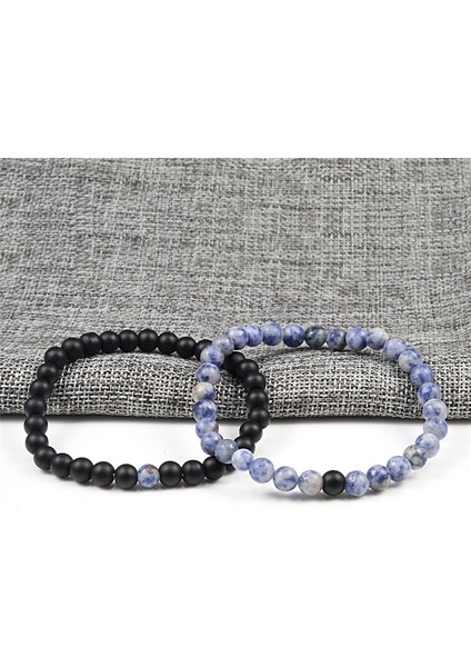 Beyaz Malakit Sıcak ve Kaplan Gözü Siyah Lav Doğal Taş Boncuklu Bileklik Çiftler Mesafe Bilezik Enerji Elastik Halat Malakit Takı (Yurt Dışından) fırsatları