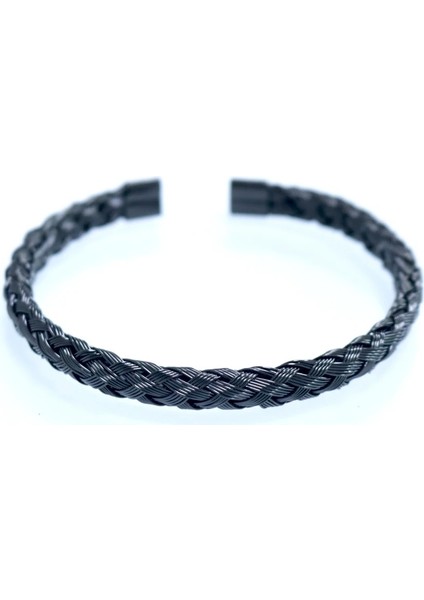 Siyah Set Sıcak Erkekler Titanyum Çelik Romen Rakamlı Bilezik At Nalı Toka Bilezik Pulseira Bileklik Lüks El Yapımı Takı (Yurt Dışından)