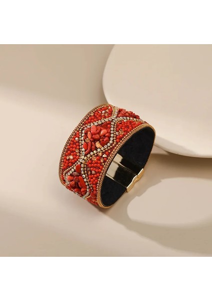 SZ00061-1 Bohem Retro Bayan Bilezik Punk Rüzgar Turkuaz Taklidi El Yapımı Boncuklu Charm Kadın Bilezik Manşet Mücevher Kadın (Yurt Dışından) fiyatları