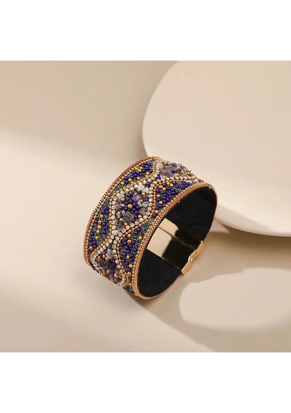 SZ00061-1 Bohem Retro Bayan Bilezik Punk Rüzgar Turkuaz Taklidi El Yapımı Boncuklu Charm Kadın Bilezik Manşet Mücevher Kadın (Yurt Dışından) modelleri