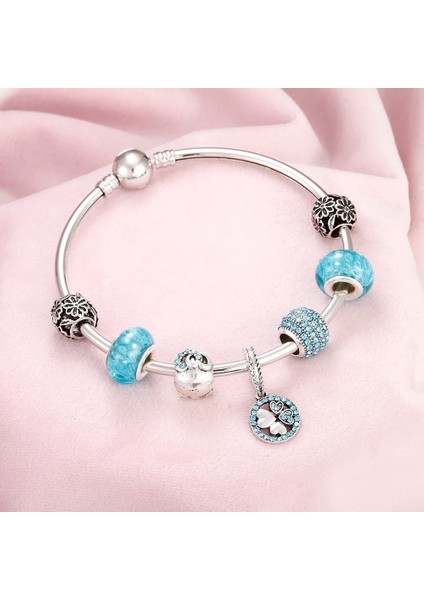 70 mm Tarzı B355 Lüks Dıy Boncuk Gül Altın Kristal Bileklik ve Bileklik Kadınlar Kalp Arı Boncuk Charm Bilezikler Zincirli Kadın Pulsera Takı (Yurt Dışından)