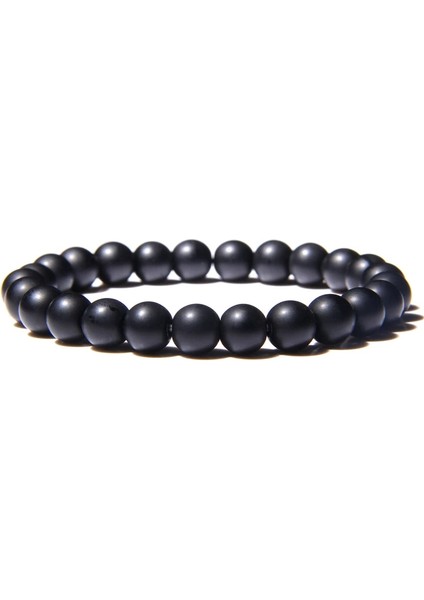 21CM Tarzı Oniks Erkekler Bilezikler Doğal Şifa Enerji Kaplan Gözü Bilezik Cilalı Lapis Lazuli Boncuk Bileklik Elastik Pulsera Kadın Takı (Yurt Dışından)