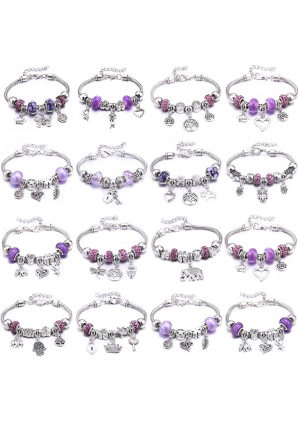 B3287-PEMBE Yeni Mor Kristal Boncuk Bileklik Doğal Taş Boncuklu Bileklik Kolye Yüksek Dereceli Bilezikler Kadın Moda Takı Hediye (Yurt Dışından) modelleri