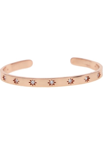 56-58MM Tarzı Gül Altın Rengi Elegance Geniş Bant Yıldız Yağmuru Northstar Oyulmuş Daire Açık Manşet Bileklik Kadınlar Için Avrupa Klasik Moda Kadınlar Zarif Takı (Yurt Dışından)
