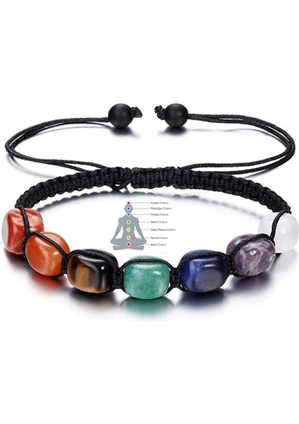 Siyah Çinko Kaplama 7 Çakra Doğal Taş El Yapımı Örgülü Lav Bilezik Erkekler Kadınlar Ayarlanabilir Enerji Renkli Reiki Şifa Boncuklu Bilezik (Yurt Dışından) fiyatları