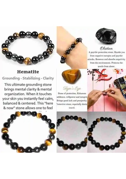 10 mm Tarzı No.11 Boyutu Doğal Siyah Obsidyen Hematit Kaplan Gözü Boncuk Bilezik Erkekler Manyetik Sağlık Koruma Kadınlar Için Soul Takı Pulsera Hombre (Yurt Dışından)